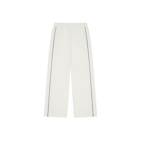 [남녀공용] 로고 와펜 와이드 쭈리 팬츠 (화이트)
