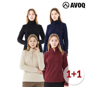 플리스 하프집업 티셔츠 1+1 (여성)