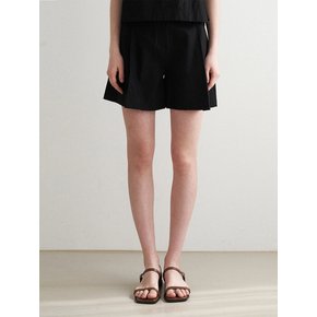 Standard linen short pants - black