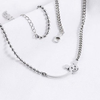에르모사제이 N060 스마일 미키 볼 체인 실버 925 목걸이