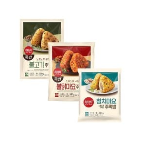 햇반 쿡반 주먹밥 500g 불고기 x1개+불닭마요 x1개+참치마요 x1개