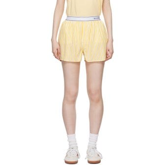 스포티앤리치 옐로우 세리프 로고 박서 쇼츠 UN008S402SY White/Yellow Stripe