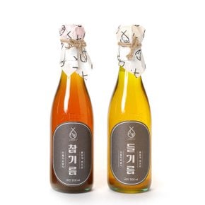 정12호 국산 참기름300ml+국산 생들기름300ml 선물세트(기름병홀더, 쇼핑백 포함)