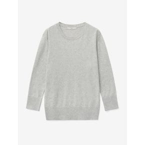 ROUND SILK HALF KNIT_LIGHT GREY