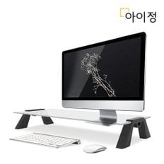 강화유리 모니터 받침대 컴팩트 투명블랙