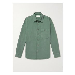 Garment-Dyed Ribbed Cotton Shirt 블루