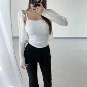 / 데일리 베이직 스판 슬림핏 이너 골지 끈 나시 민소매