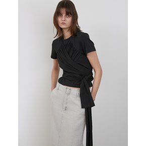 CHEST TIE TOP [BLACK]