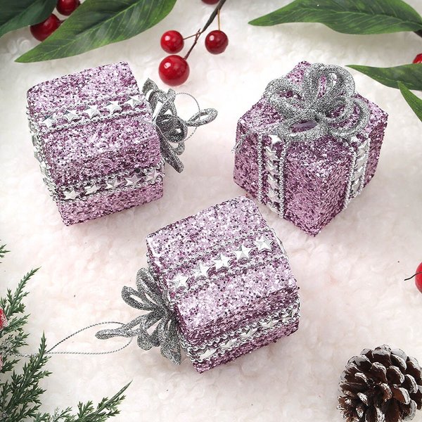 샤인퍼플 트리 오너먼트 3p세트(황금선물상자)