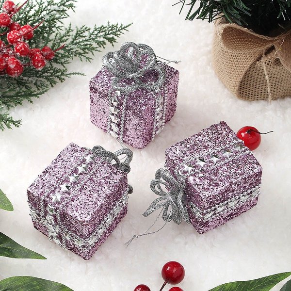 샤인퍼플 트리 오너먼트 3p세트(황금선물상자)