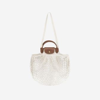  롱샴 르 플리아쥬 필렛 탑 핸들백 에크루 Longchamp Le Pliage Filet Top Handle Bag Ecru