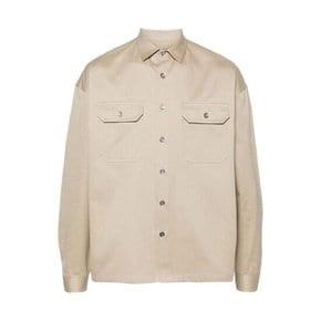 24SS 프라다   남성 탑 클래식 긴팔 셔츠 SC735OOO1UPX Beige BPG