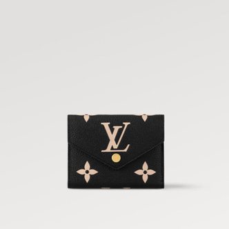 LOUIS VUITTON 여성 반지갑 모노그램 앙프렝뜨 빅토린 월릿 블랙 베이지 M80968