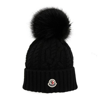 몽클레르 [부산점] 몽클레어 25FW 블랙 로고 폼폼 울 캐시미어 비니 3B00063 M4506 999