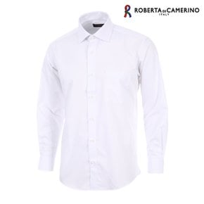 모달 스판 솔리드 일반핏 화이트 긴소매 셔츠 RM3-301-1