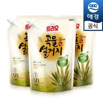 애경 트리오 곡물설거지 주방세제 1200ml×3개[24065700]