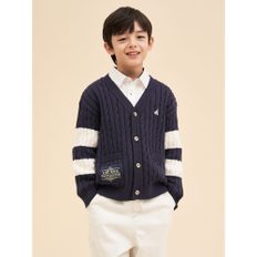 *시즌오프30%*[BEANPOLE KIDS] 배색 케이블 카디건  네이비 (BI415AU03R)