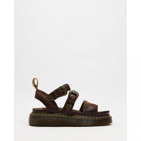 4655322 Dr Martens Gryphon Quad 2 Strap Sandals Classic Pull Up Repti - Uni Brown 81537311
