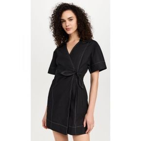 4954912 GANNI Cotton Poplin Wrap Mini Dress