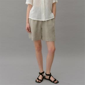 [블랭크03] linen banding bermuda pants (natural beige)