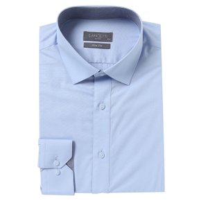 베이직한  블루 솔리드 슬림핏 긴소매 셔츠 LZRTC70BL