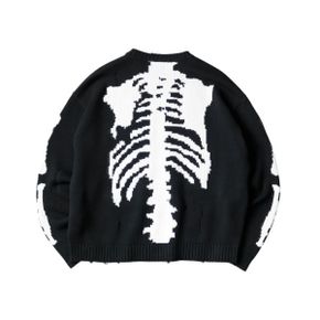 캐피탈 5G 코튼 본 크루넥 스웨터 블랙 Kapital 5G Cotton Knit Bone Crewneck Sweater Black