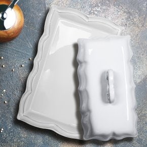 인칸토 바로크 사각접시+뚜껑 18.5cm : VB10099-18