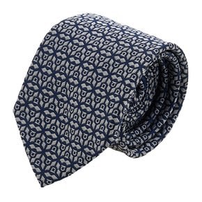 [페라가모]남성 실크 자카드 타이 35 0943 F NAVY/AVORI 0768437 /1
