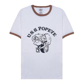 [와일드 동키] T POPEYE LIGHT WASHED WHITE/NAVY 남성 뽀빠이 반팔 티셔츠 _EMT