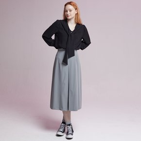 Slot Seam Skirt Gray