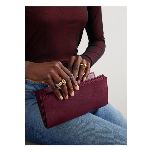 메티에 텍스처 가죽 파우치 레드 1647597333371332