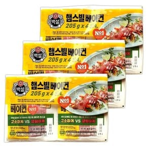 백설 햄스빌 베이컨 205g x 4개 x 3세트 집들이