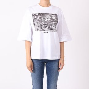 리미니 프린트 여성 반팔티 2641MDM172 화이트 Rimini Print T-shirt