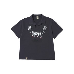 MU-WI PIN-KNIT 1/2 COLLAR-TEE (Charcoal)