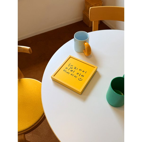 달콤한 오브제 미니쿠키프레임 햅피이이이 미니액자 옐로우 컬러 프레임