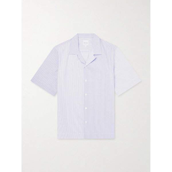 캠프 칼라 스트라이프 코튼 포플린 셔츠 46376663163069547