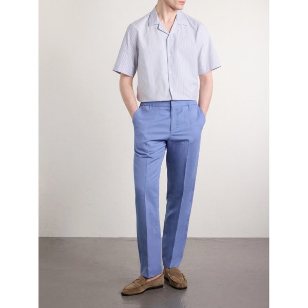 캠프 칼라 스트라이프 코튼 포플린 셔츠 46376663163069547