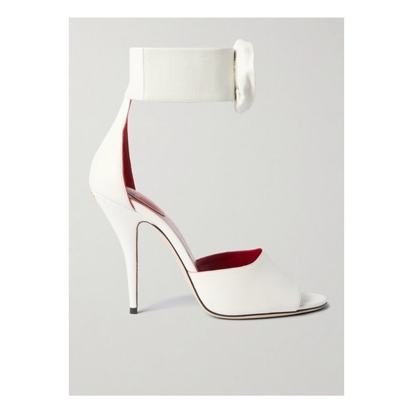 드립 로즈 크리스털 장식 버클 가죽 샌들 105mm 화이트 46376663162910370