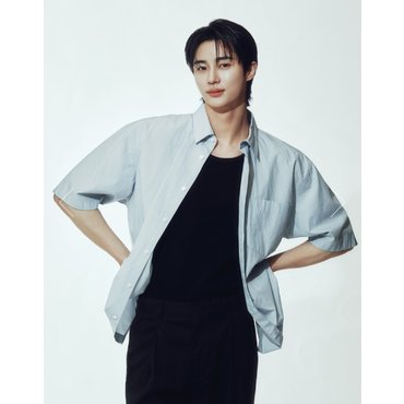 지오다노 NEW [변우석] 남자 포플린 반팔 셔츠045511