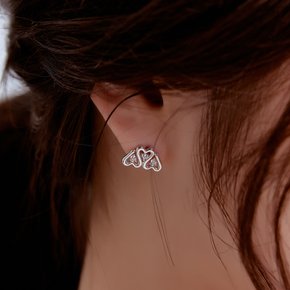 Silver925 트리플 하트 귀걸이