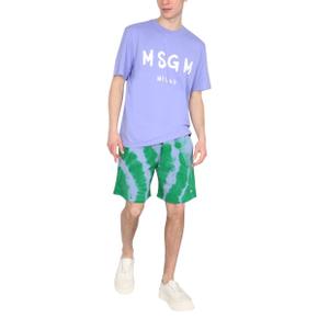 SS21 MSGM Short Pants SWEAT SHORTS GREEN 3040MB63_21709536