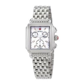 4666723 Michele Deco Chronograph Quartz Diamond White Mother of Pearl Dial Ladies Watch