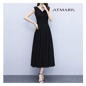 ATMARK 브이넥민소매롱원피스_AA43OP056G