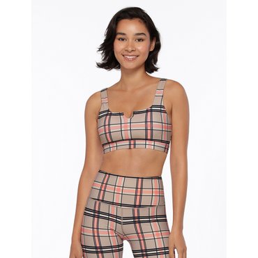 로나제인 Putter Plaid Sports Bra [032202] 필라테스복 요가복 스포츠 브라탑