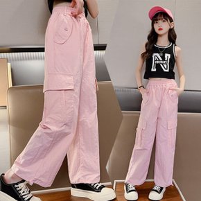 여아 주니어 카고바지 밴딩 와이드팬츠 초등학생 아동복 2802_P345563655