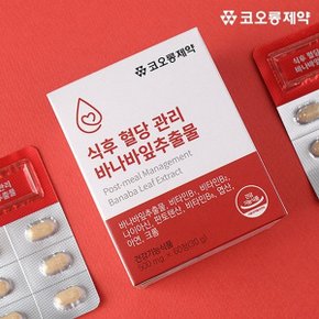 식후 혈당 관리 바나바잎추출물 500mgX60정 1박스 2개월/비타민B/아...