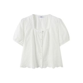 퓨어 레이스 스퀘어 반팔 블라우스 WIDBBL037_P427967340