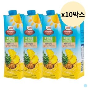 Dole 돌 프리미엄 주스 과일 파인애플 1L 4팩 X 10