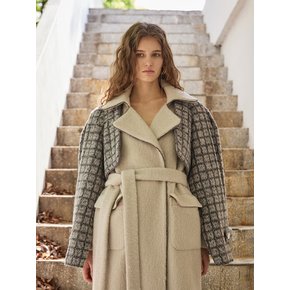 Cape Shawl H-Line Check Coat