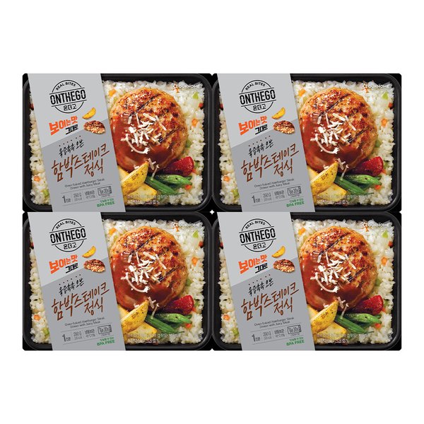 온더고 냉동도시락 육즙촉촉 오븐 함박 스테이크 정식 290g 4개